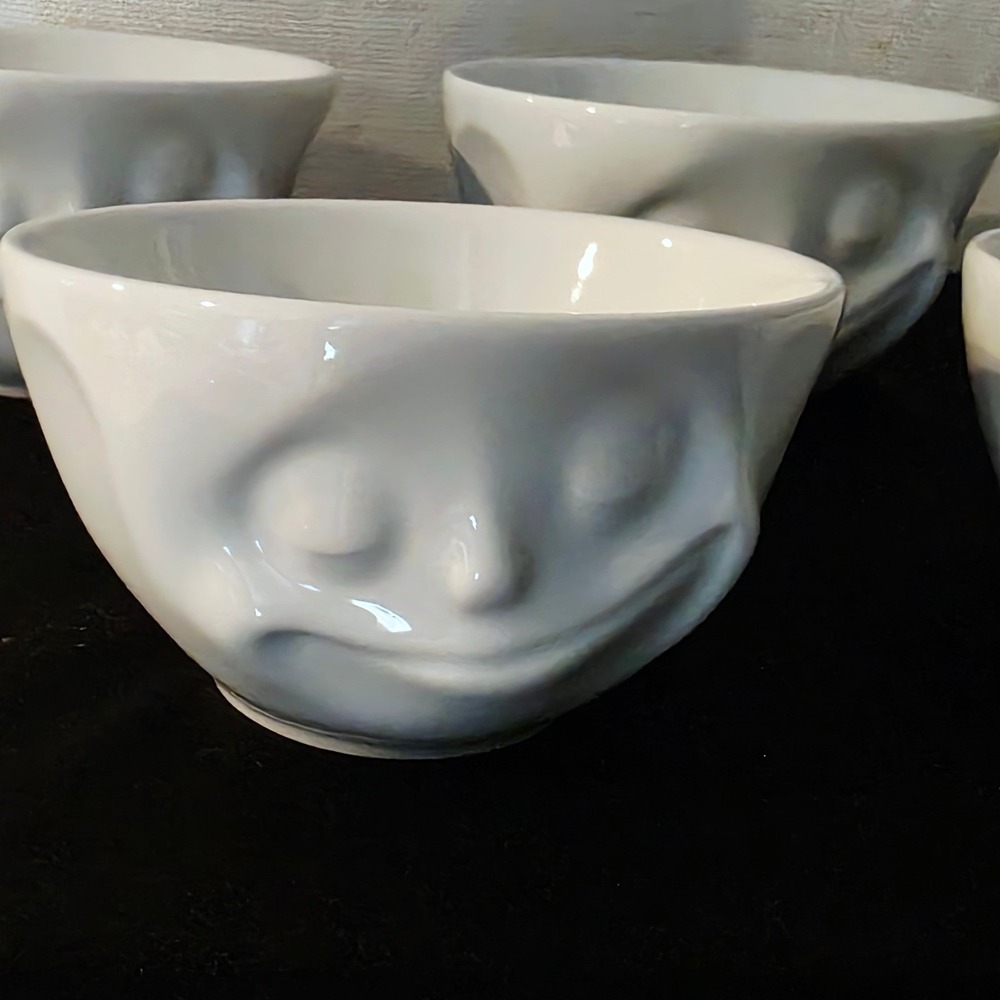 Tassen 58 Products‎ 3D Happy Grinning Face Bowls White Porcelain Cereal Soup - Picture 4 of 6